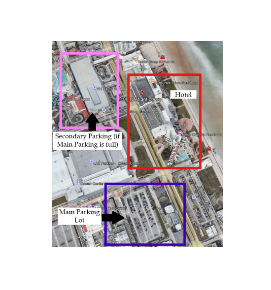 Daytona Hilton Parking Map